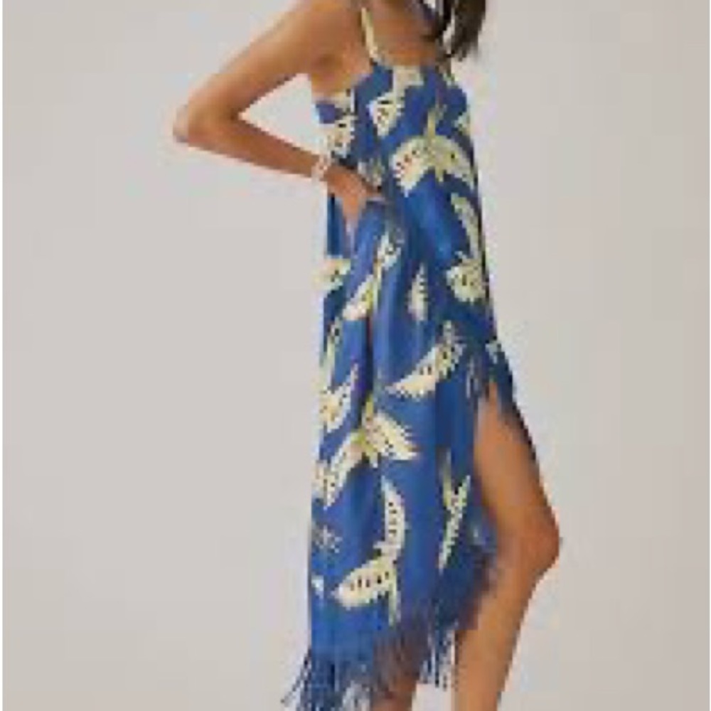 ISO Farm Rio Bird of a Feather Fringe Wrap Midi Dress. Not for sale. ISO